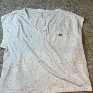 Travis Mathews Women's White V-Neck Americana top